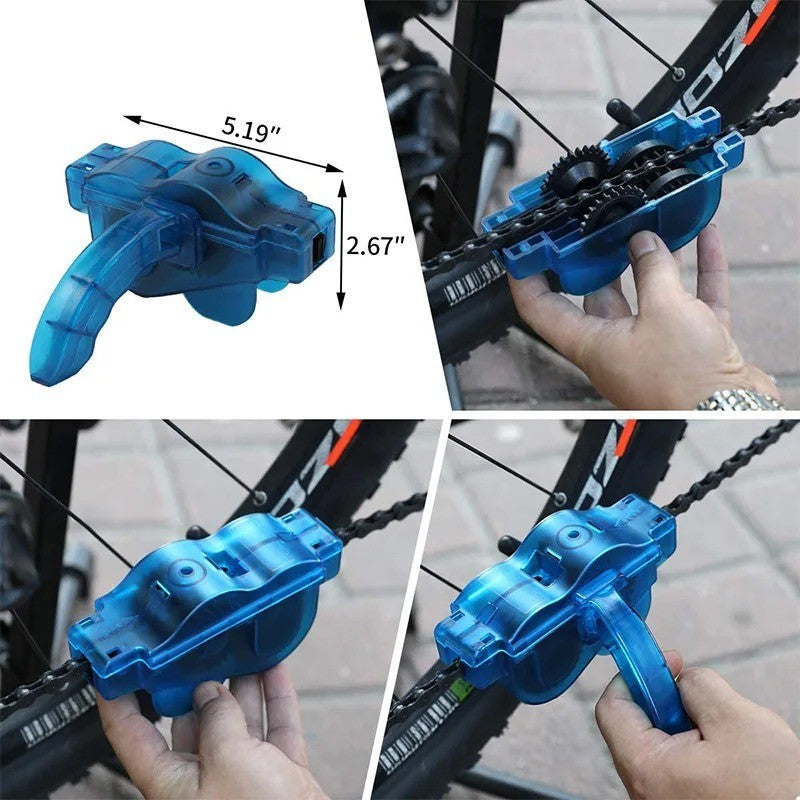 Portable Bicycle Chain Cleaner Kit with Brushes for Mountain Cycling