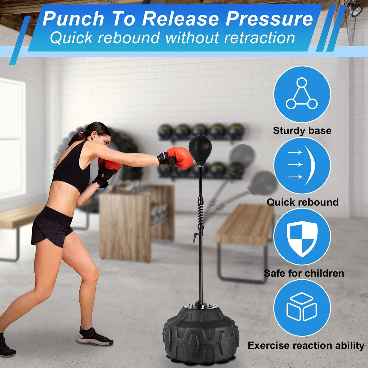 Adjustable Speed Bag with Stand Boxing Reflex Training Equipment