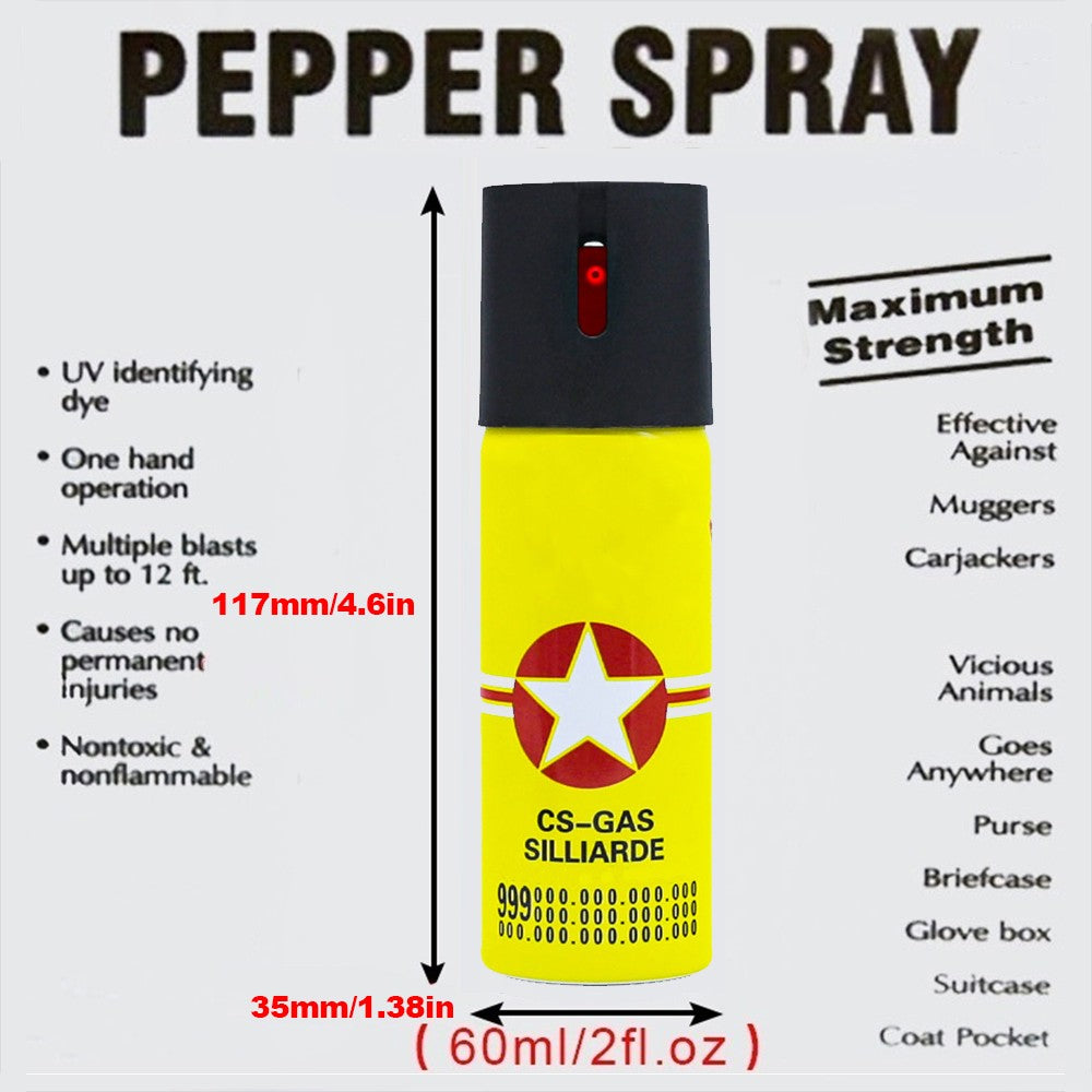 Keychain with Safe Lock - Maximum Strength OC Spray, 10ft Range, 25 Bursts