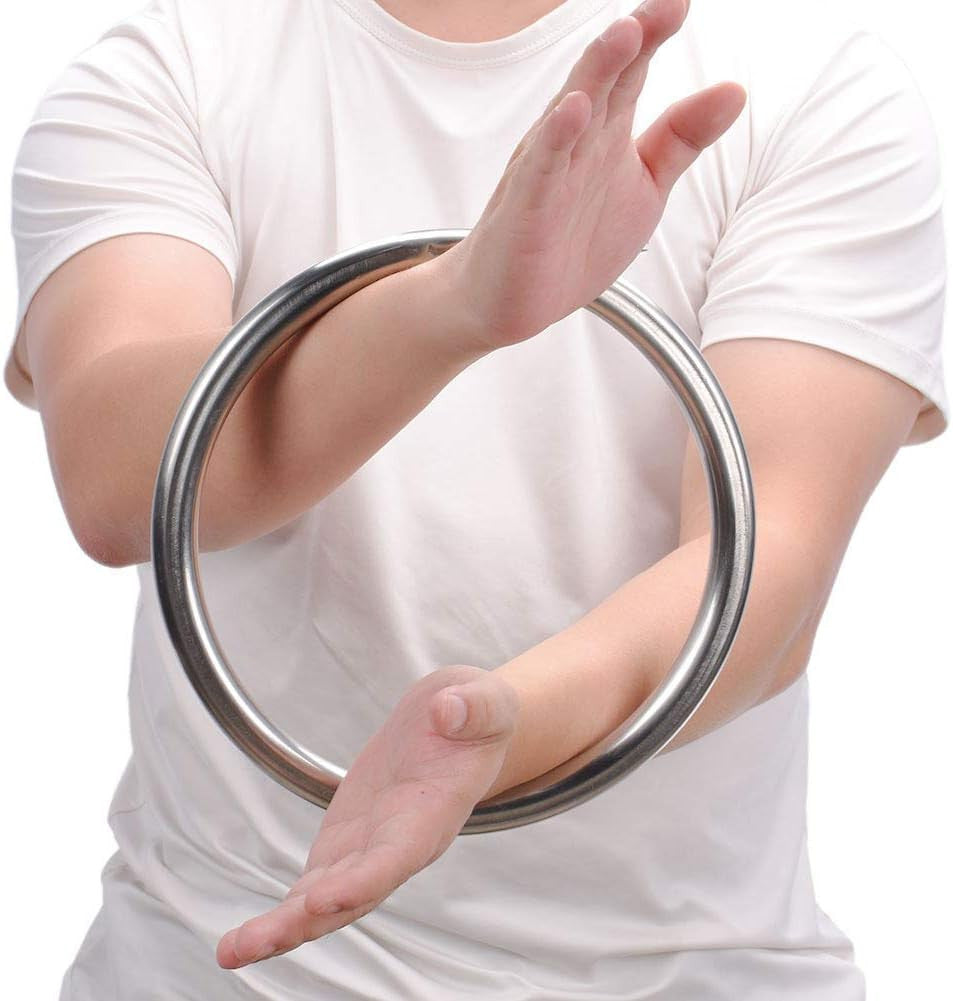 Stainless Steel Wing Chun Ring Hand Grip Training Equipment - 2 Pack