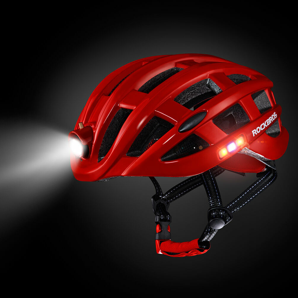 Ultralight Bicycle Helmet with Built-in Smart Headlamp USB Rechargeable