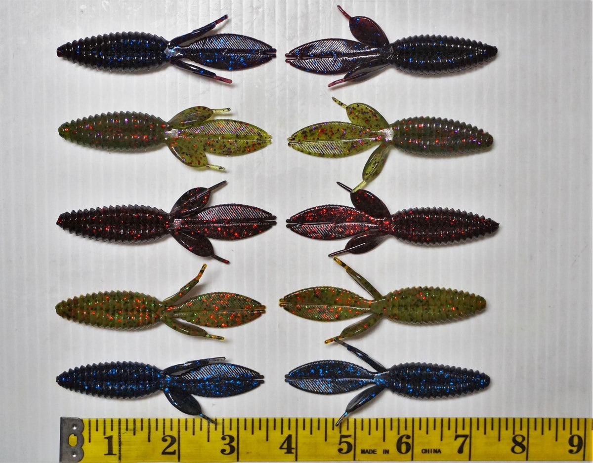 Soft Plastic Bass Fishing Baits - 50 3.5" Beaver Bug Lures in Multiple Colors