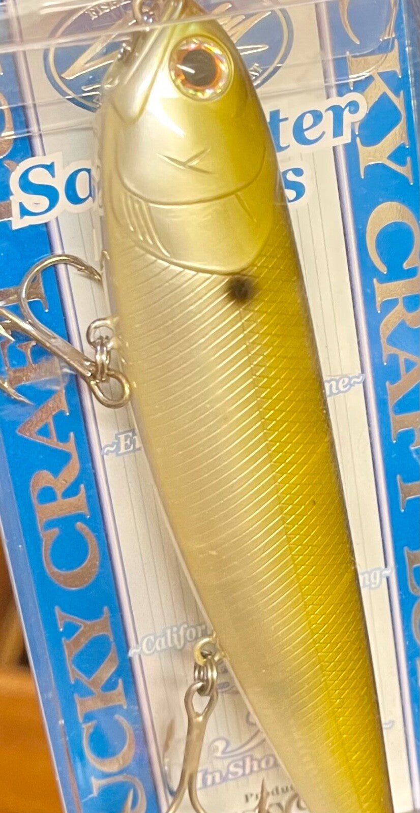 Inshore Saltwater Fishing Lure - Topwater Walking Bait, Golden Shiner 5"
