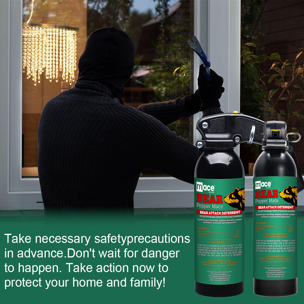 Bear Repellant Spray 16 oz with Safety Rack - Outdoor Self Defense