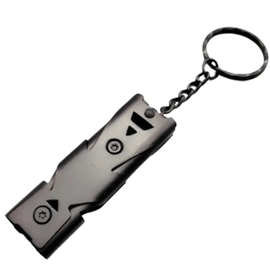 Ultra-Loud Double Tube Survival Whistle Keychain Emergency Tool 180dB
