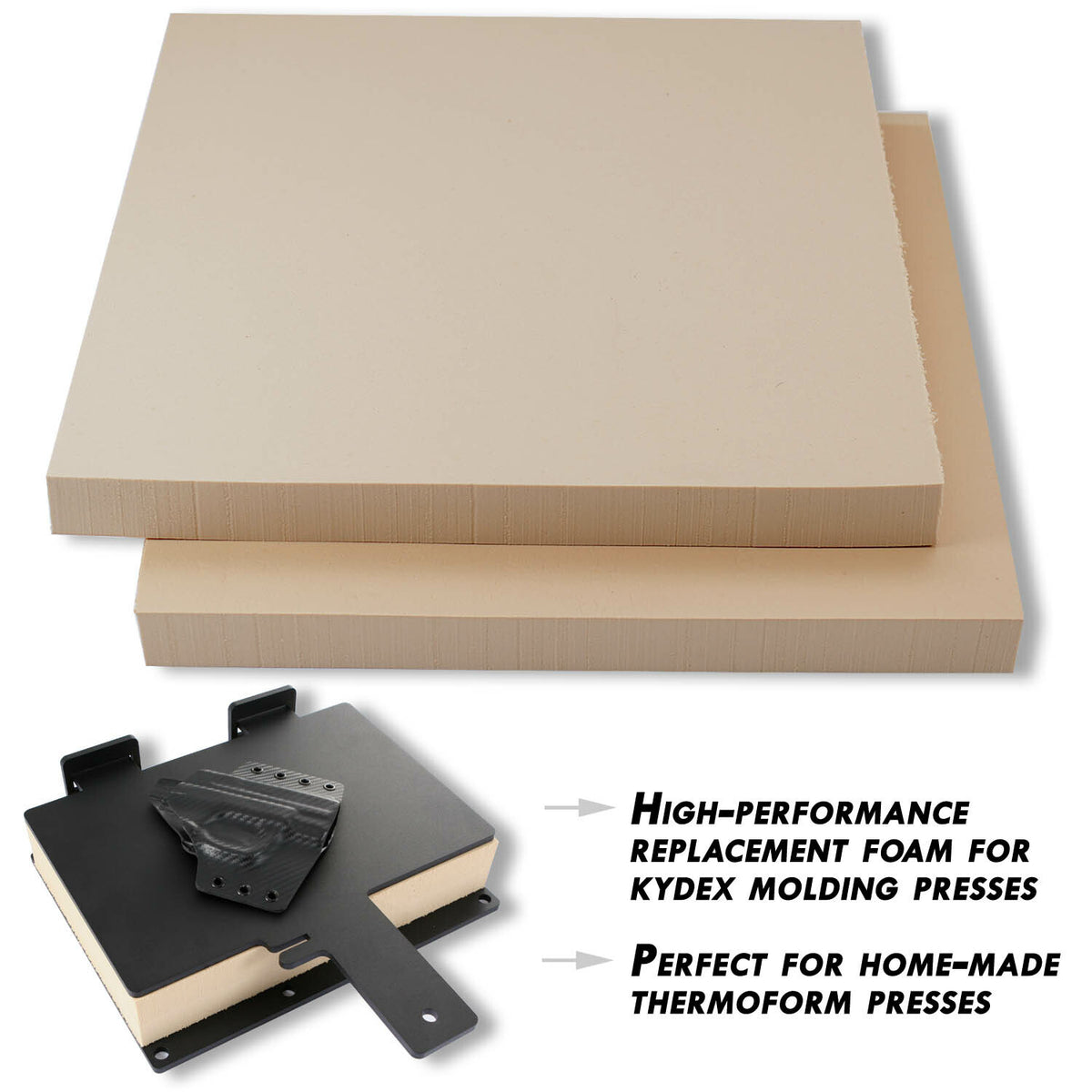 Thermoform Sheath and Holster Molding Foam 2 Pack | Custom Crafting Material