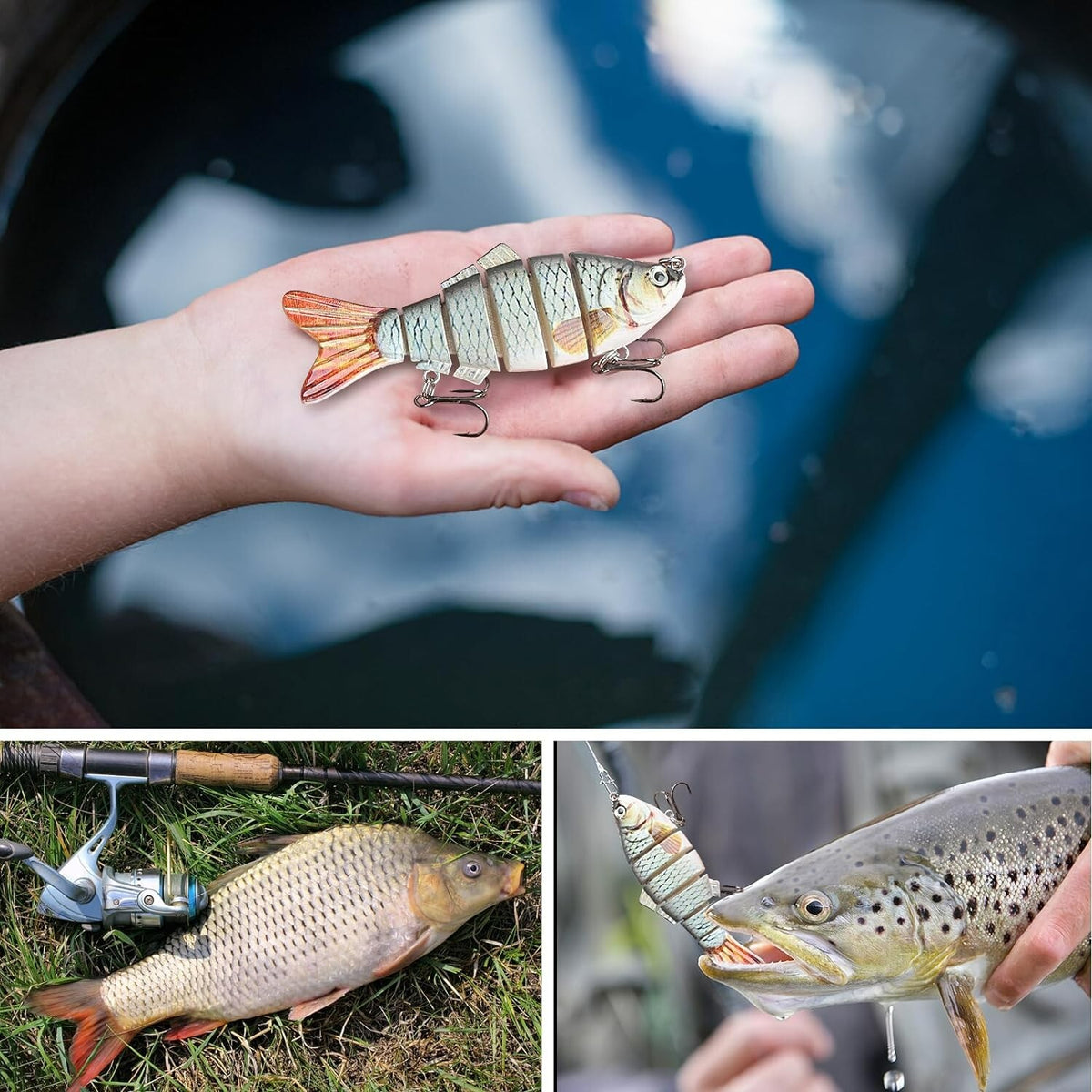 Multi-Section Pike Fishing Lures Set - Realistic Swimbaits for Freshwater & Saltwater