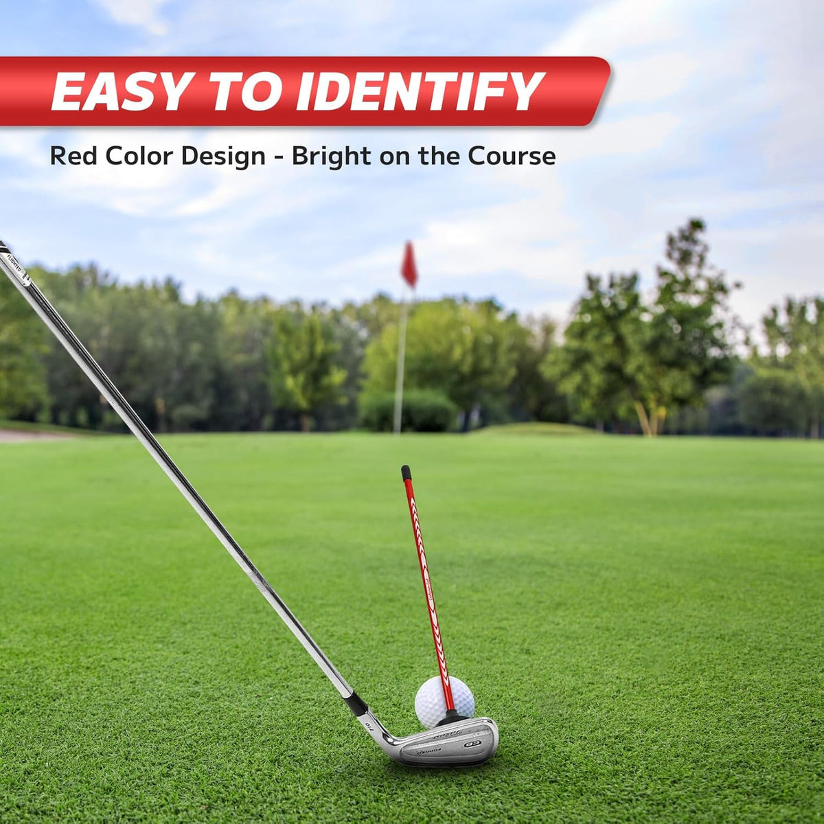 Golf Alignment Magnet Tool for Aiming and Swing Practice - Red, 10 Inch