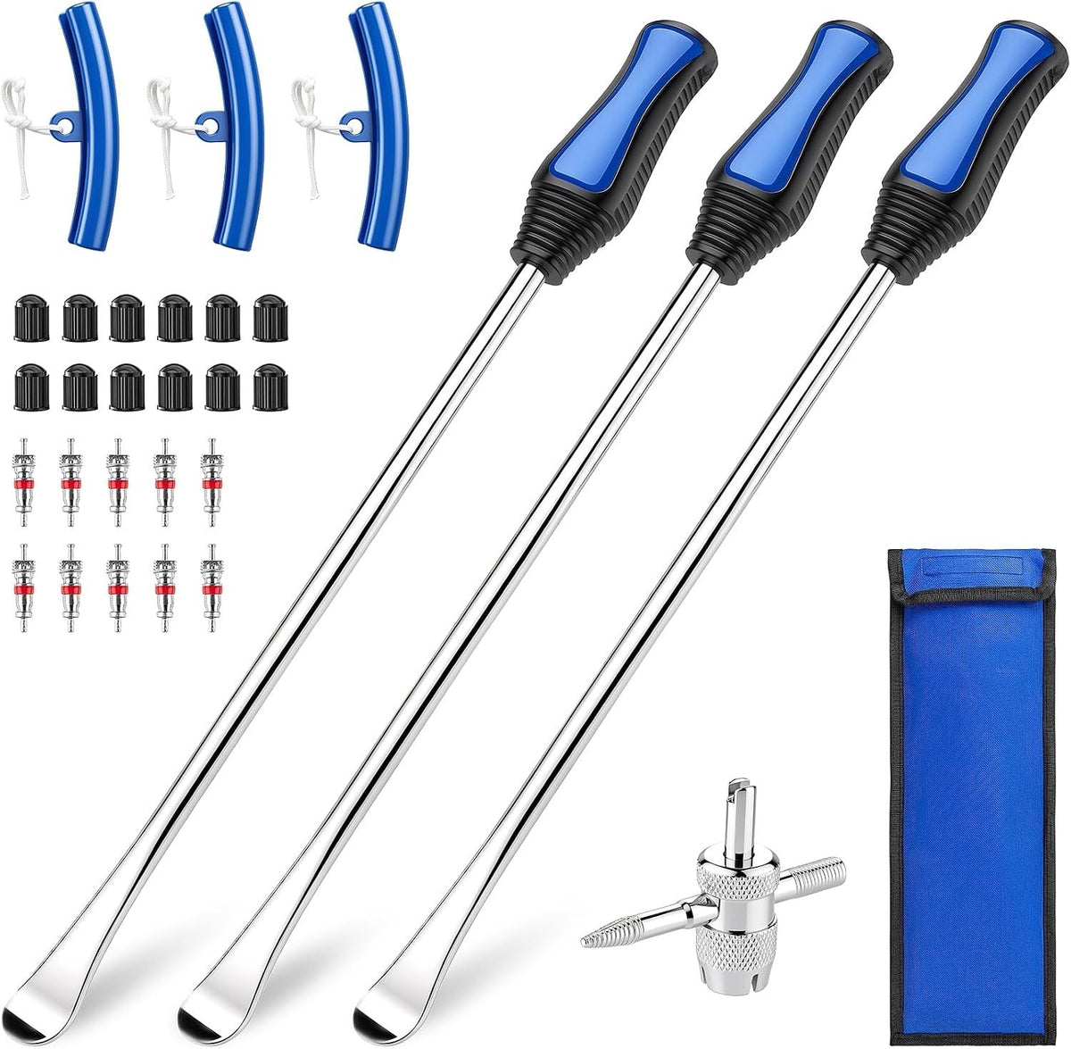 15-Inch Tire Removal Kit with 30 Tools for Motorcycle, Bicycle, Lawn Tractor