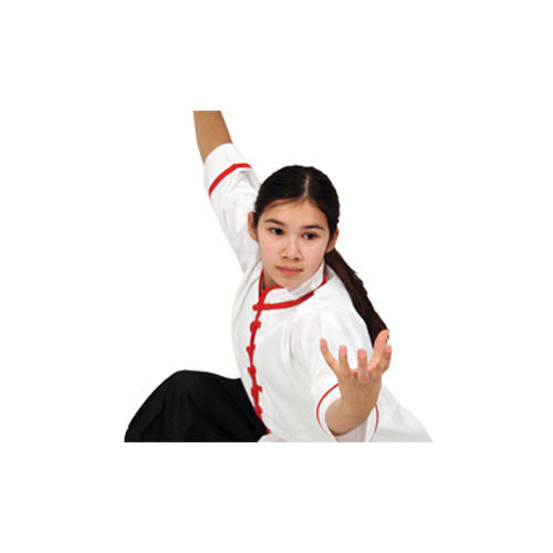 Kung Fu Uniform Top Shirt for Youth and Adults with Green, Red, or Black Trim