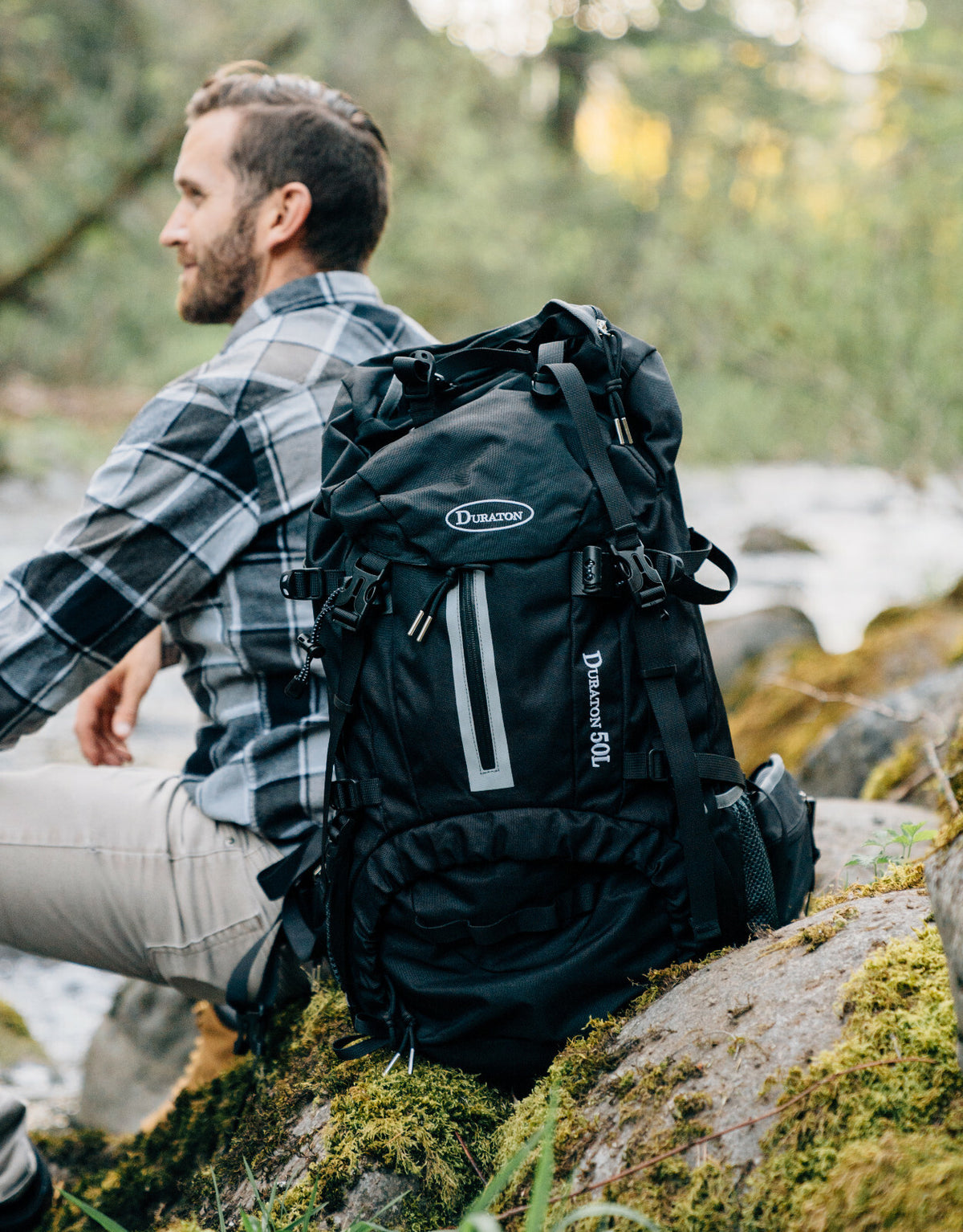 50L Hiking Backpack for Camping Hunting Fishing with Rain Cover