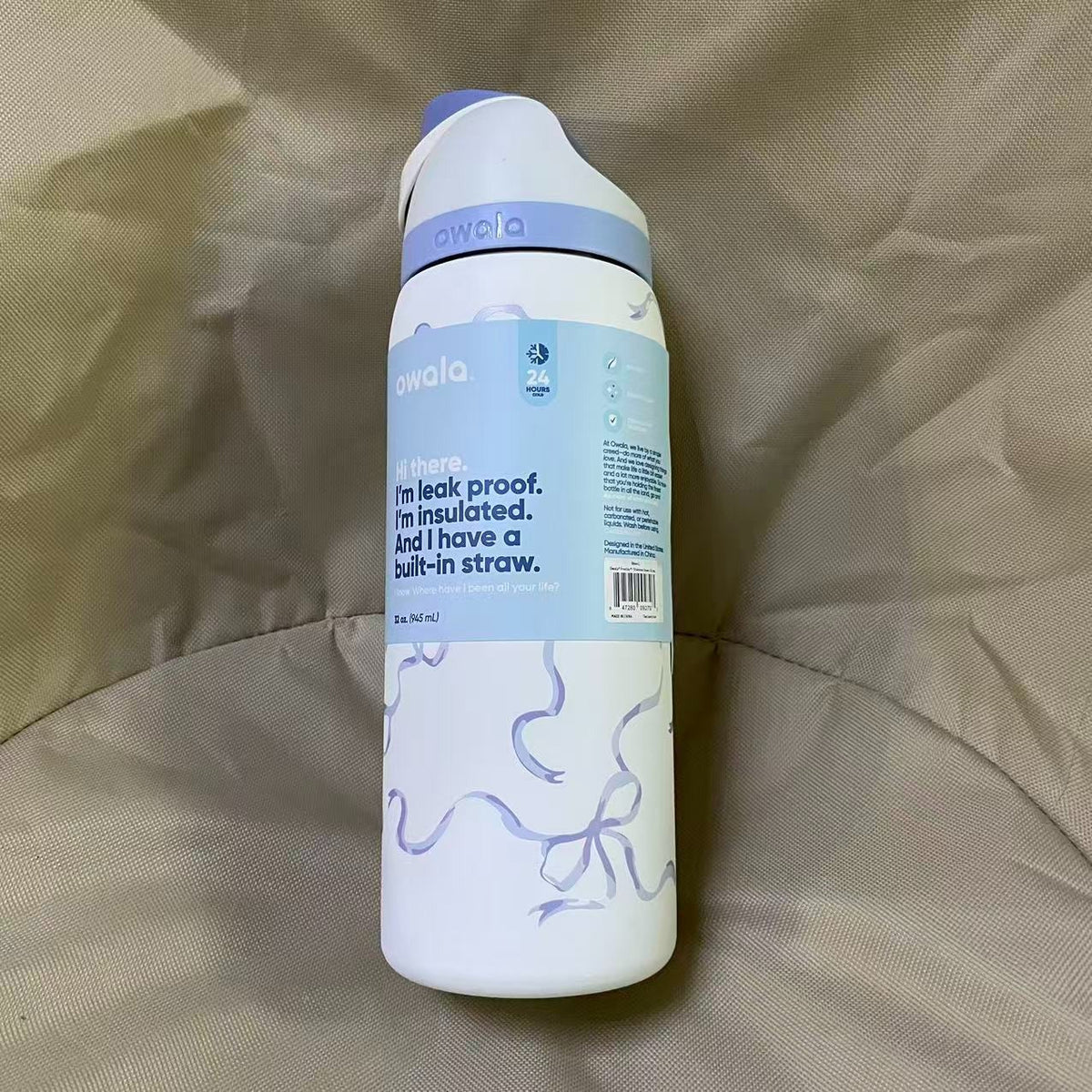 Insulated Stainless Steel Water Bottle 32 Oz Leak-Proof Sip Spout - Blue