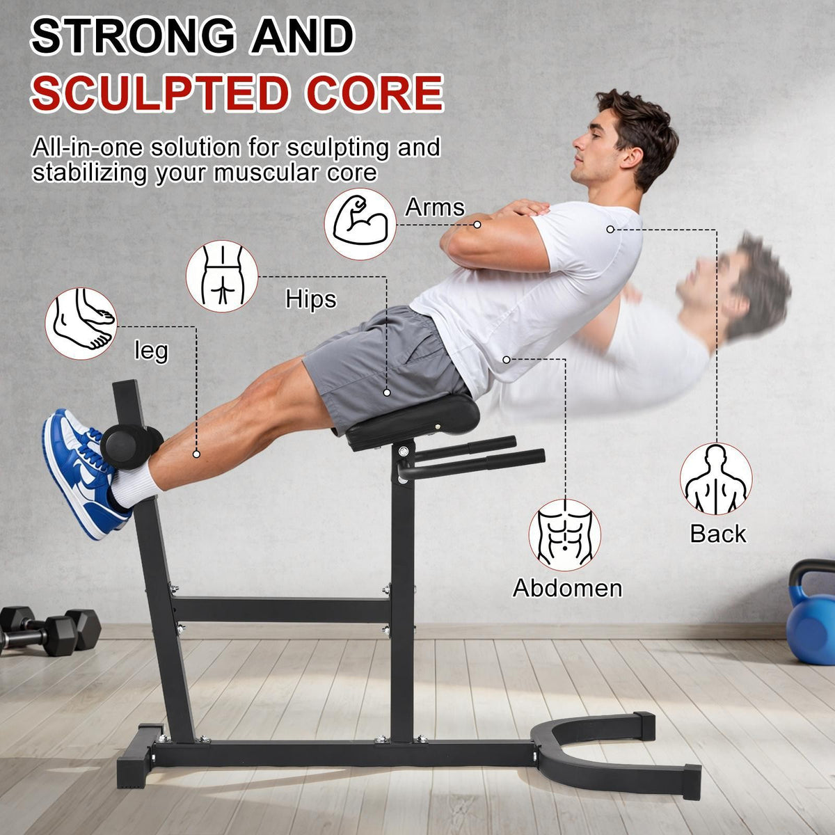 Adjustable Back Extension Bench for Core and Lower Body Workout