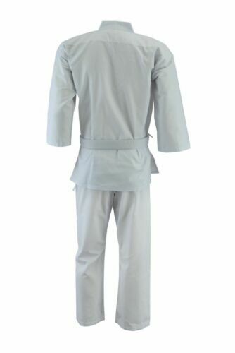 Poly Cotton Karate Uniform Set with Belt for Men Women Kids - White Gi