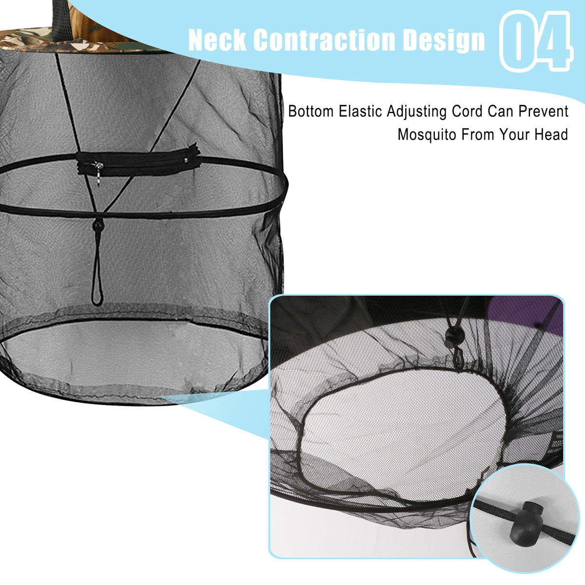 Mosquito Head Net Hat with Mesh Protection for Hiking Fishing Outdoor