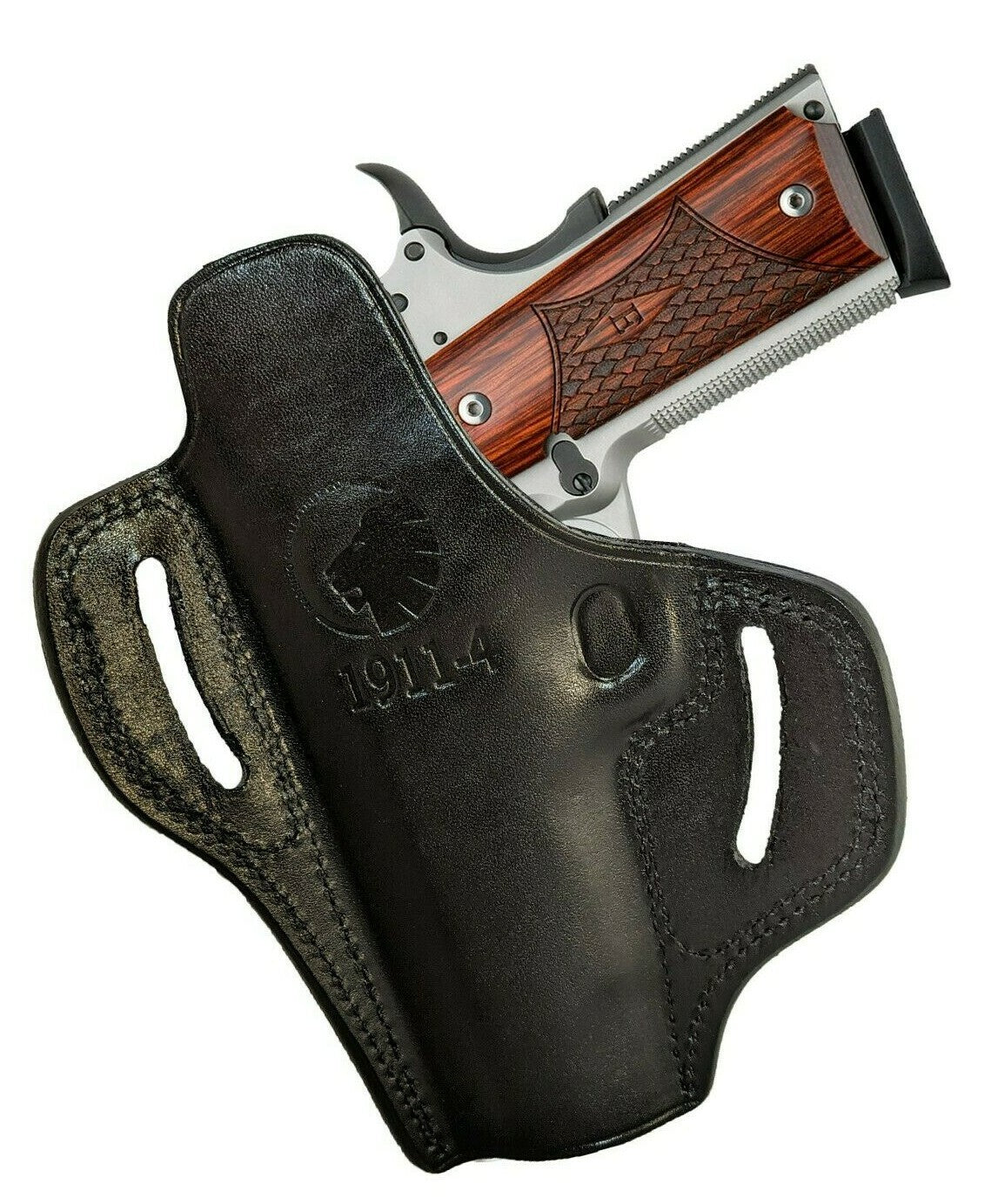 1911 Leather Holster Right Hand OWB Gun Holster Fits 4.25" 1911 Models