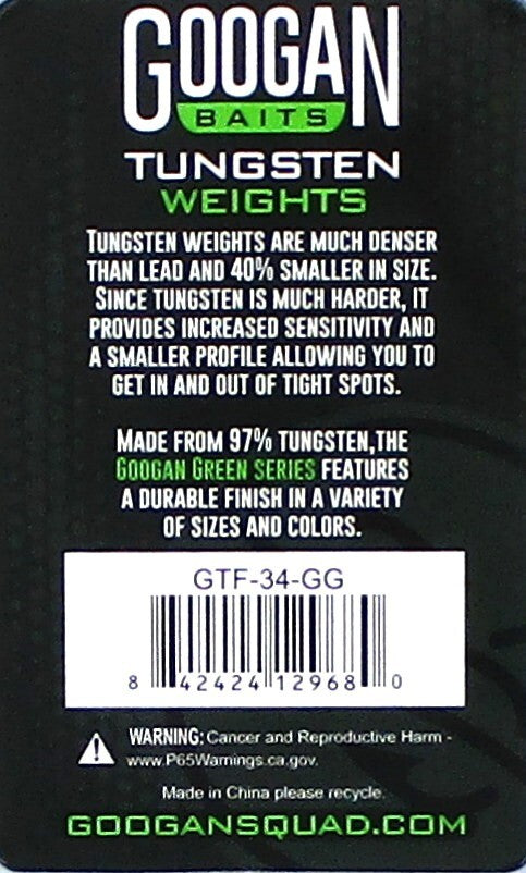 6-Pack Tungsten Worm Weights 3/4 Oz Flipping Bullet Weights for Fishing - Green
