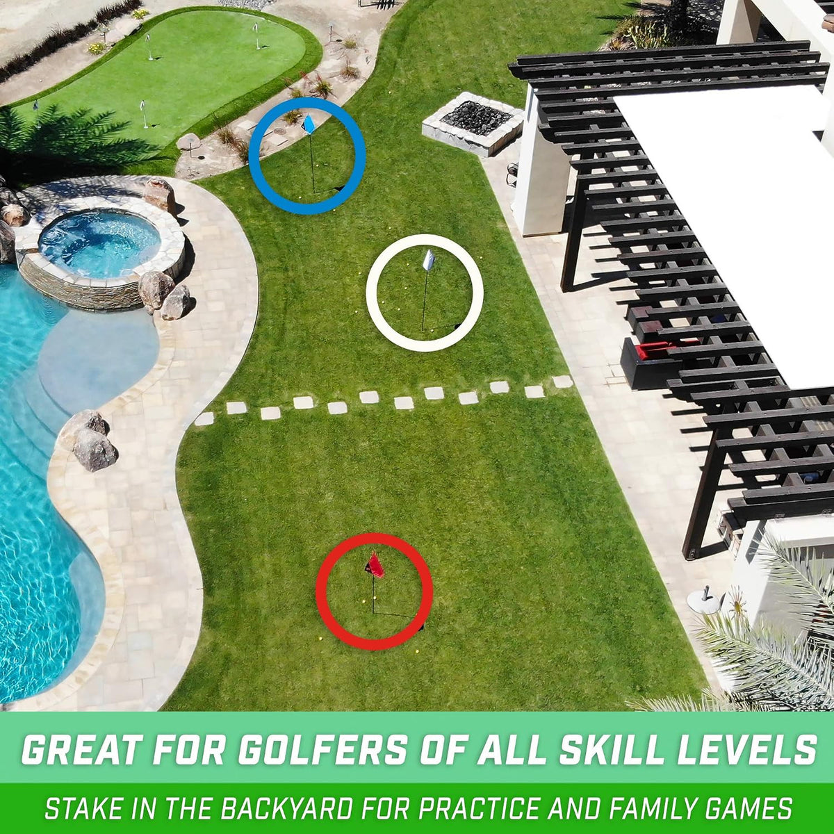 Portable Backyard Golf Flags 3 Pack - Foldable Practice Flagsticks for Golf Training