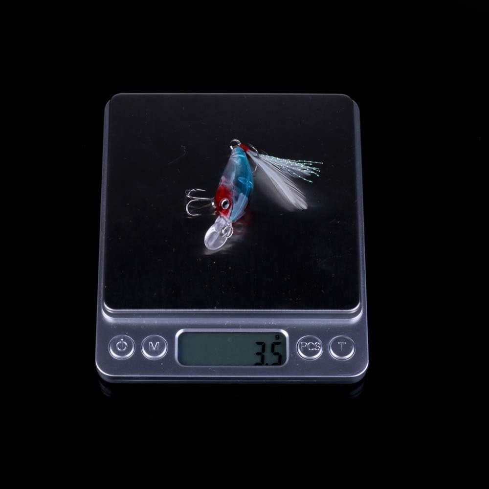 5PCS Saltwater and Freshwater Minnow Fishing Lures Crankbait with 3D Eyes