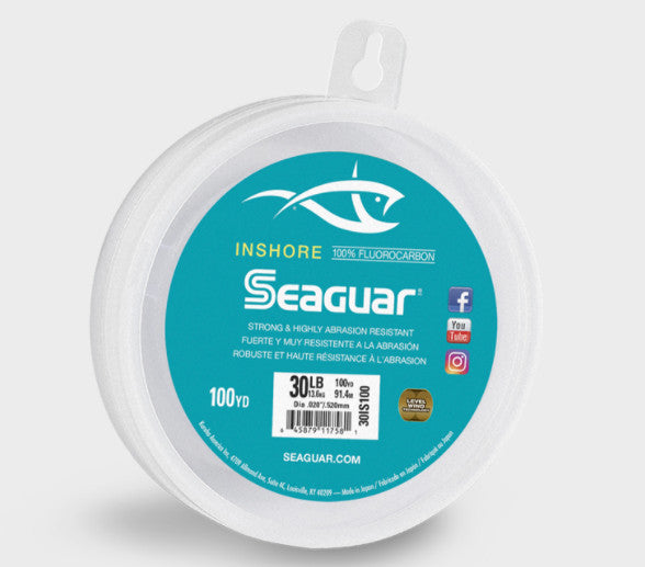Seaguar Inshore Fluorocarbon Leader Wheel 100 Yards - Saltwater Fishing Line