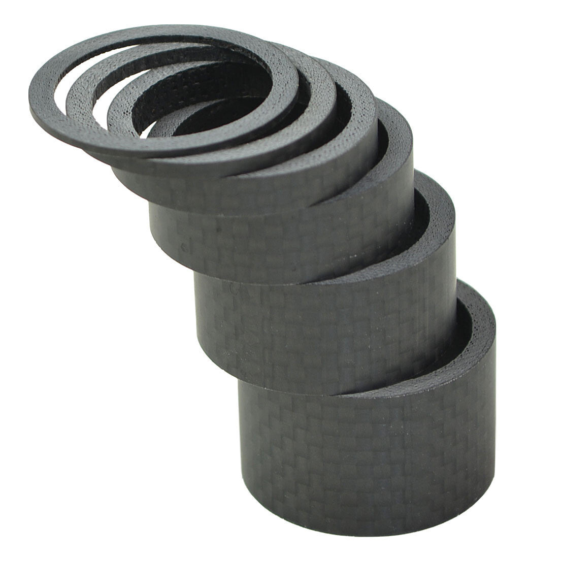 Lightweight Carbon Fiber Headset Spacers Set - 1 Inch, Matte Finish, Multiple Sizes