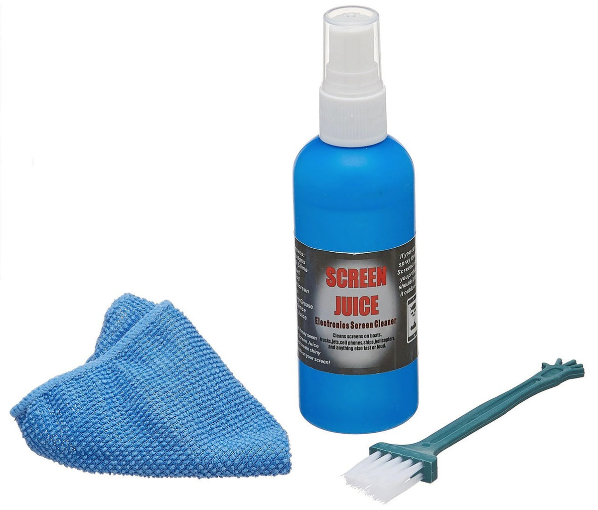 Electronic Screen Cleaner Kit - 3oz Marine & Fishing Device Screen Cleaner with Cloth & Brush