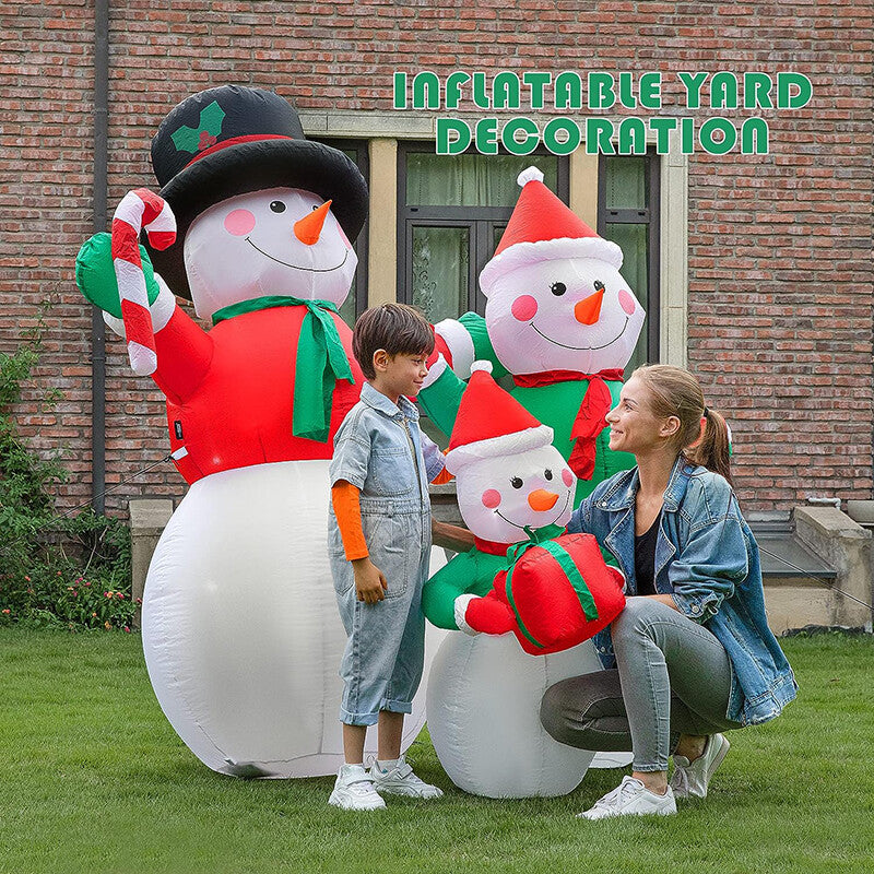 6FT Inflatable Snowman Family Christmas Decoration Waterproof Yard Decor