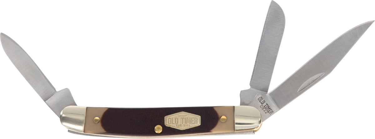 Old Timer Schrade 108OT Junior Multi-Blade Pocket Knife - 2.7" Steel