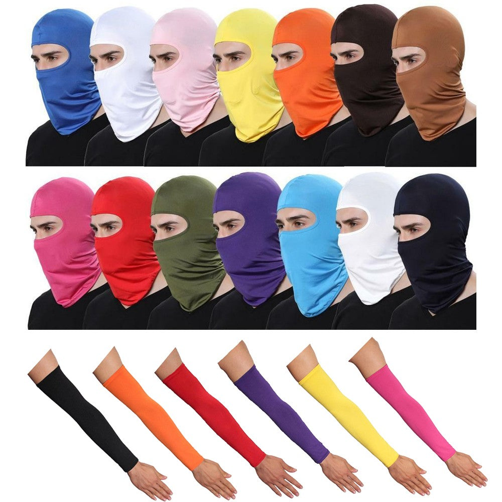 Breathable UV Protection Arm Sleeves & Balaclava Face Mask for Outdoor Sports