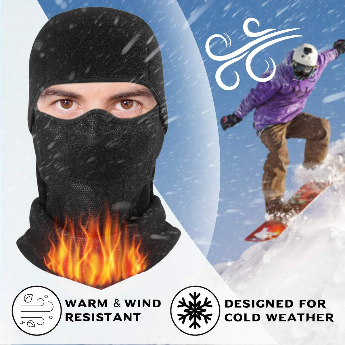 Winter Neck Warm Hat Full Face Mask Windproof Ski Balaclava for Men Women