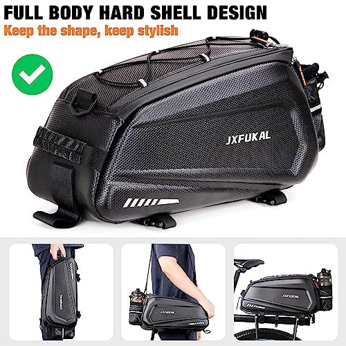 Waterproof Bicycle Rear Rack Bag 9.5L - Hard Shell Pannier for Cycling