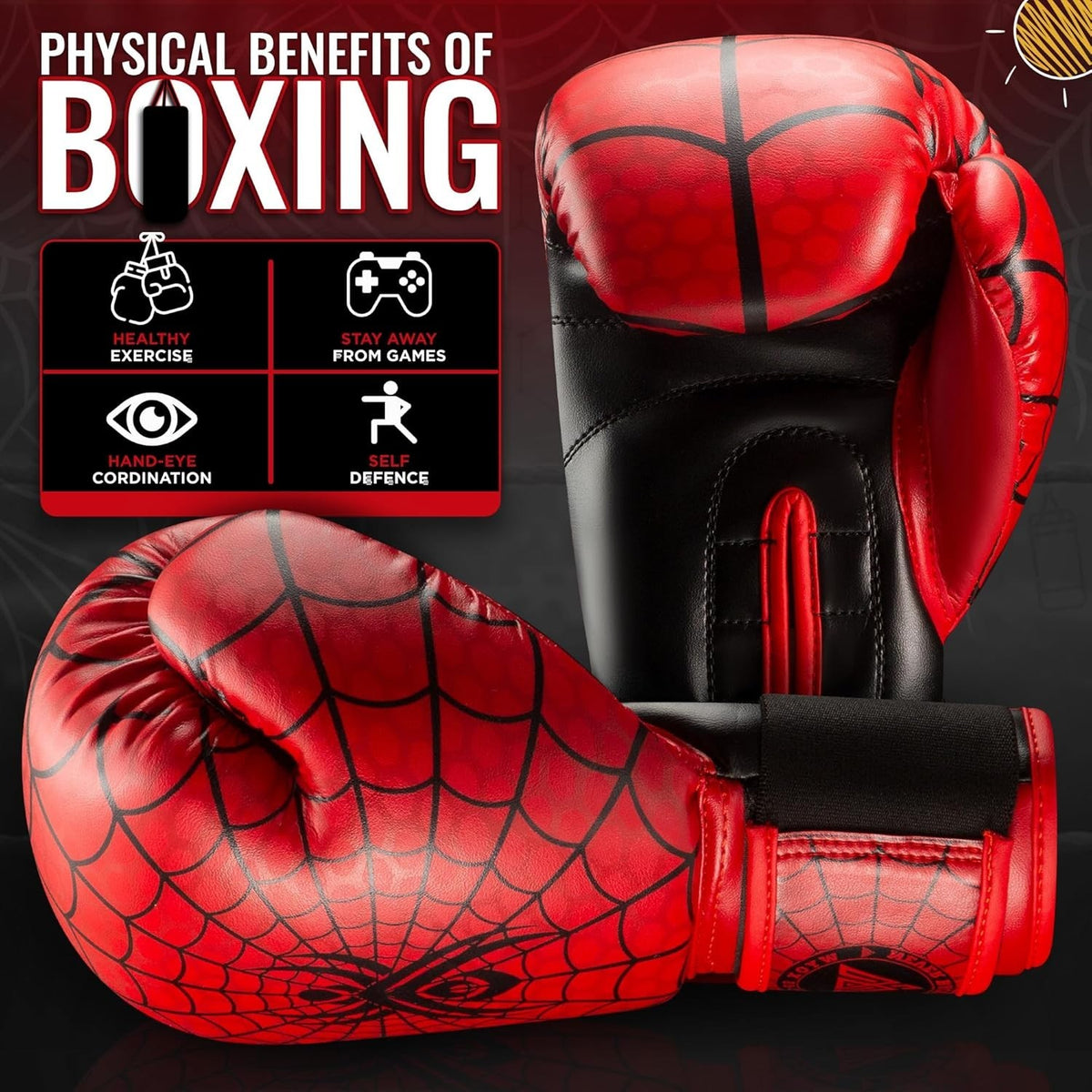 Kids Boxing Gloves & Hand Wraps Set for Training & Sparring