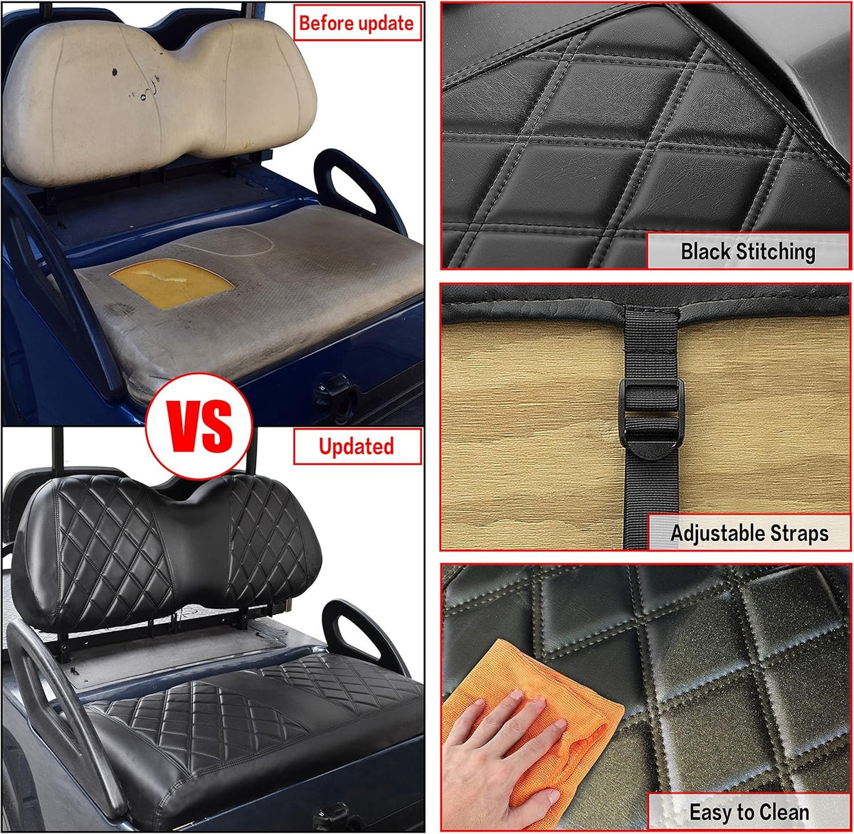 Diamond Pattern Vinyl Seat Cover for Club Car Precedent Front Seat