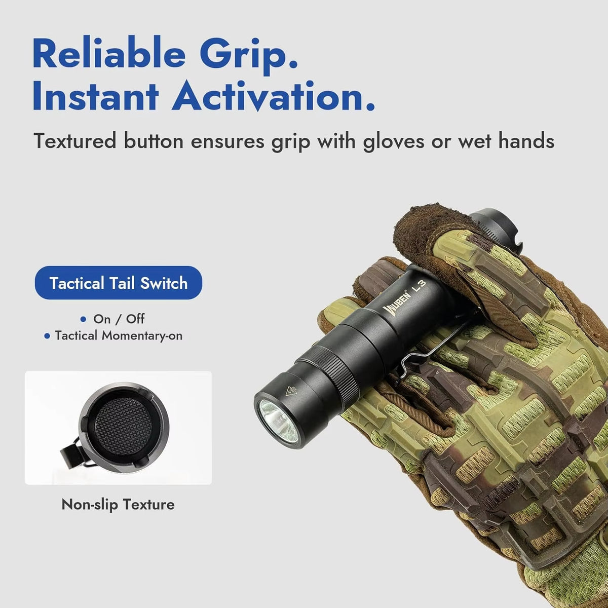 High Lumens Rechargeable LED Flashlight 3000 Lumens Water-Resistant Torch