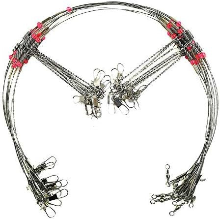 Saltwater Fishing Wire Leaders 10pcs, 1/2/3 Arm Hi-Lo Rig for Deep-Sea & Pier