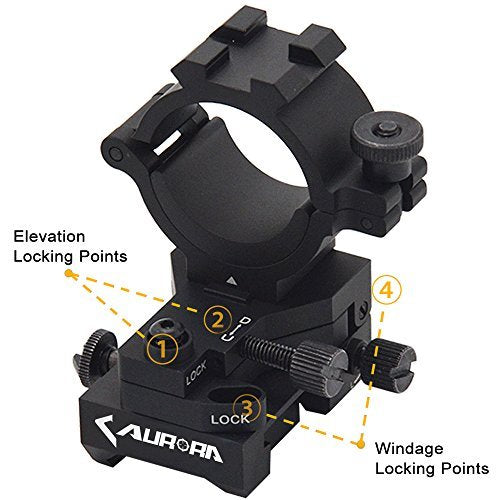Adjustable Rifle with Windage & Elevation for Tactical Flashlights