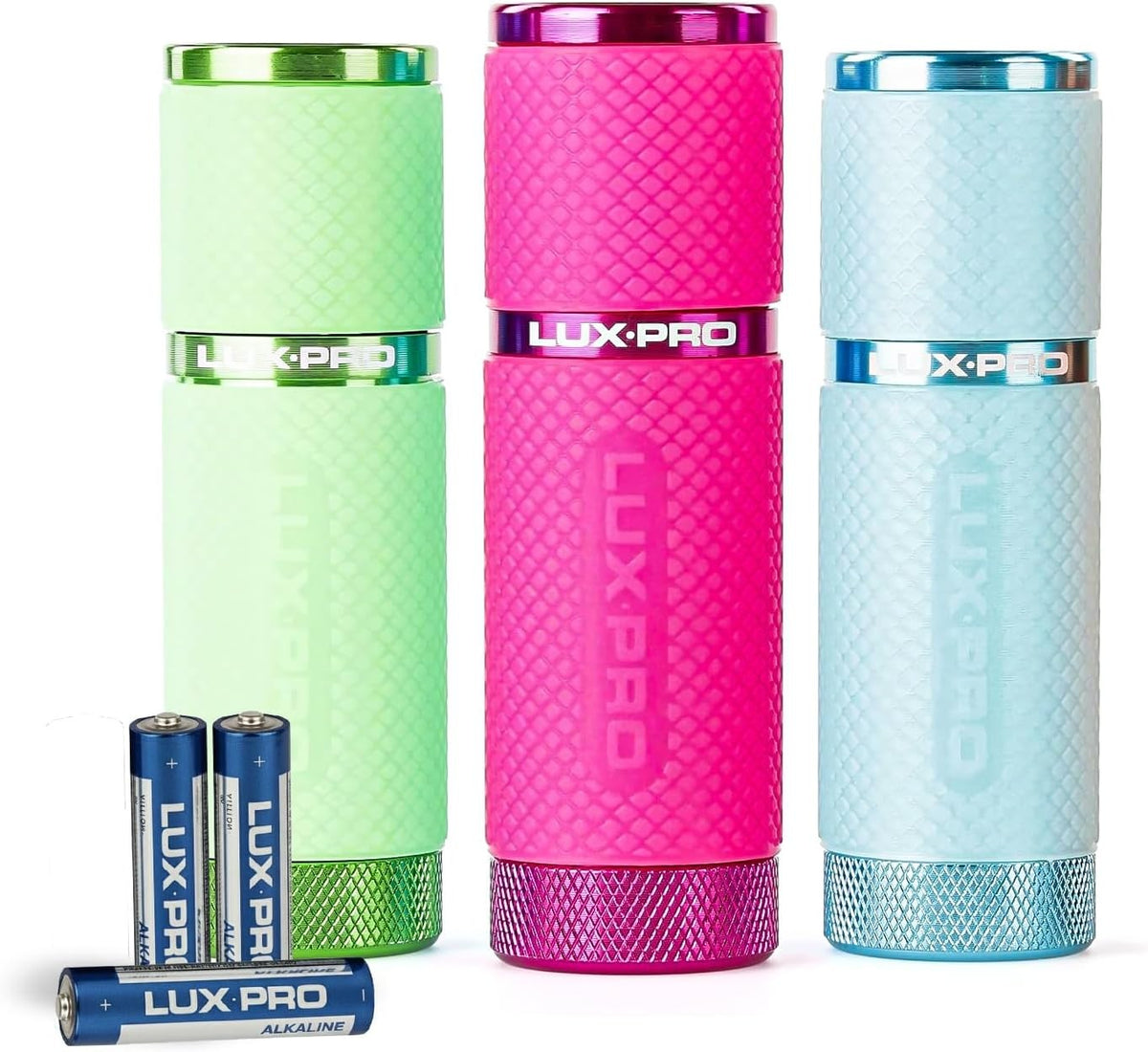 Mini Aluminum Water-Resistant Flashlights Pack of 3 with 40 Lumens