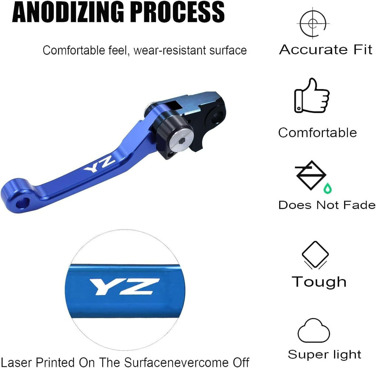 Motorcycle Foldable Brake Clutch Lever Handle YZ125/250 15-22 Blue
