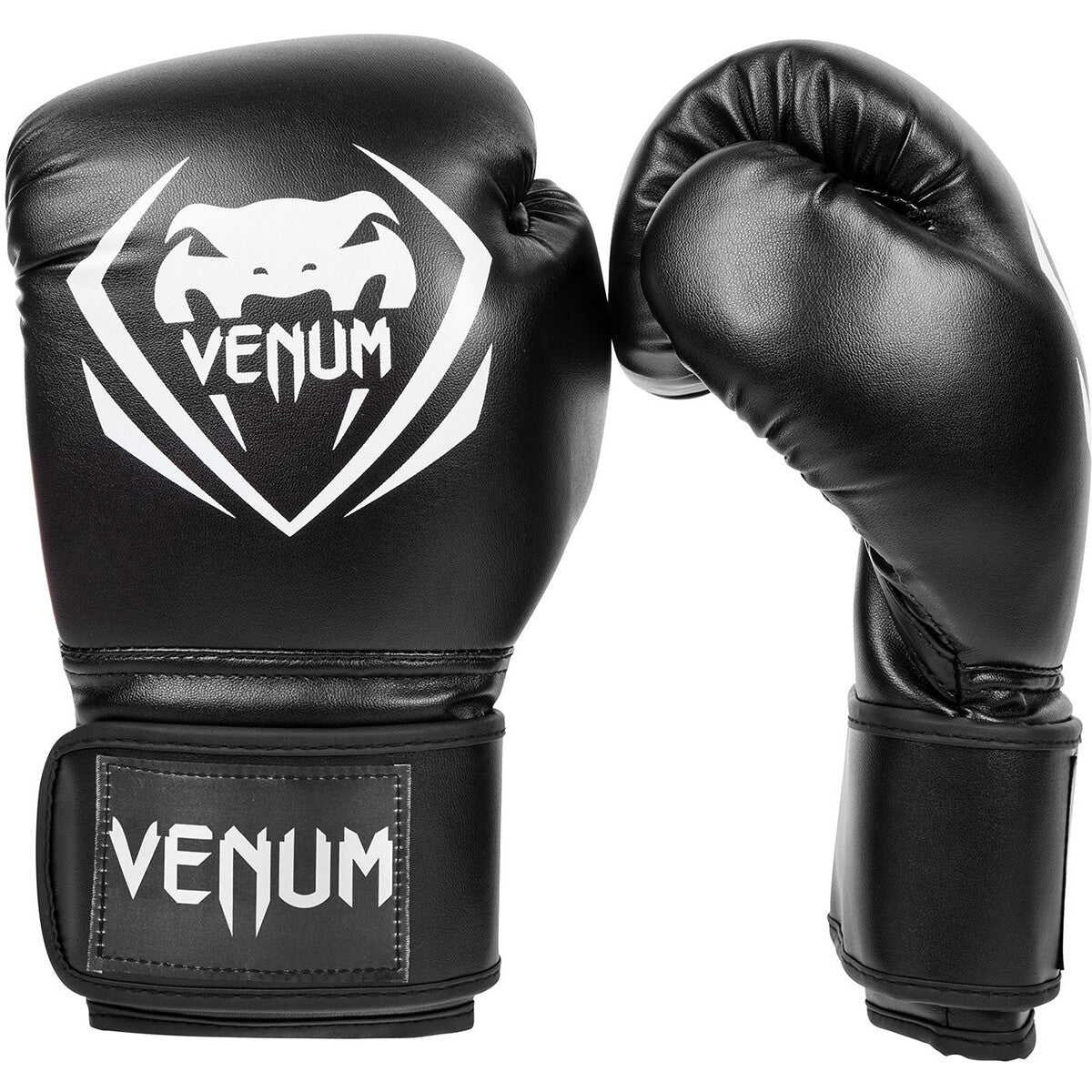 Synthetic Leather Boxing Gloves for Training & Sparring - Black