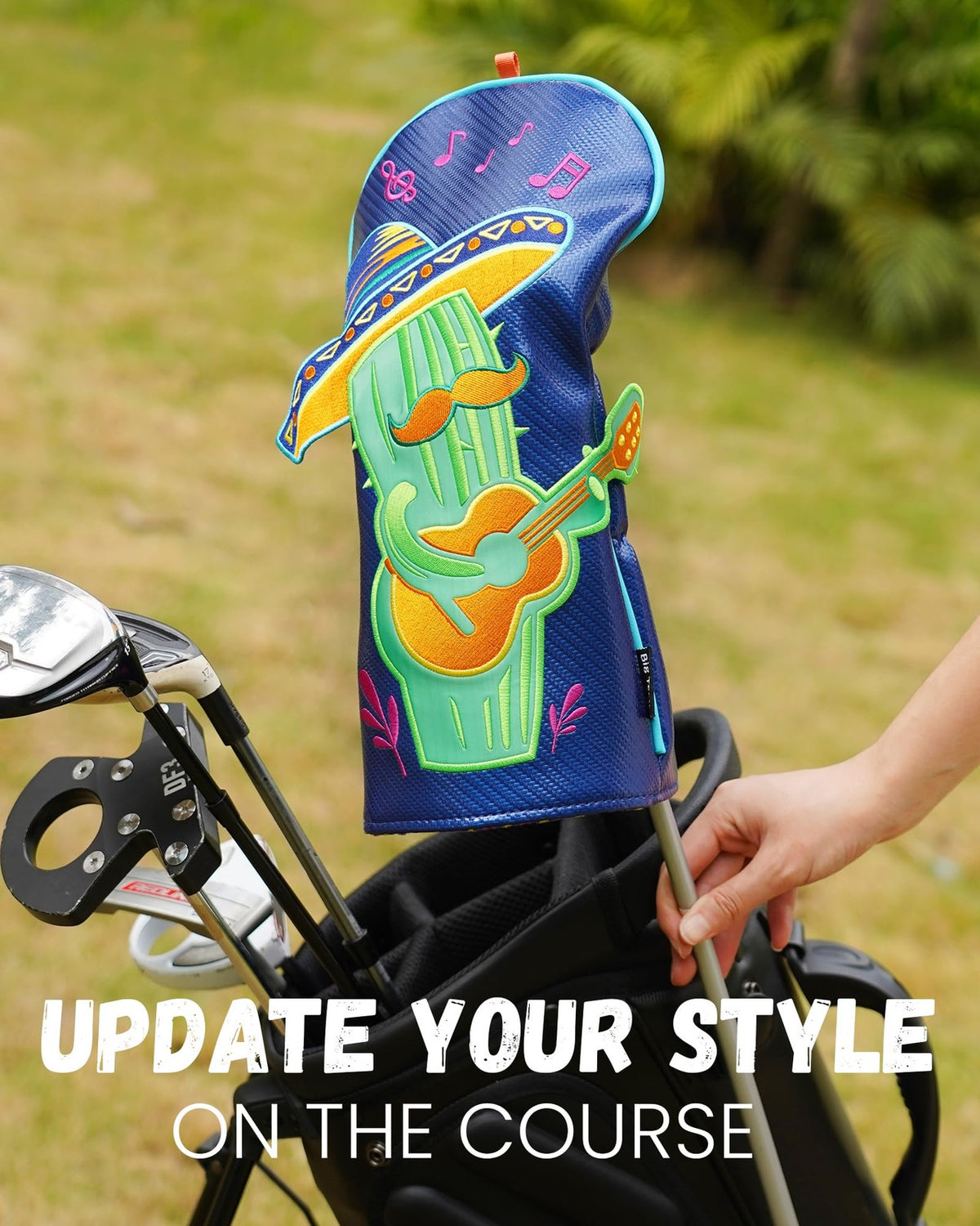 Funny Mexican Style Golf Driver Headcover - Blue Leather & Durable Protection