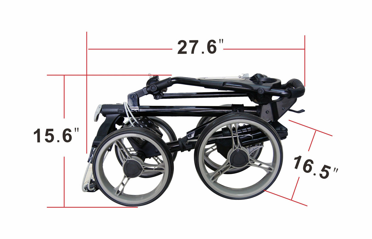 Quick-Fold 4 Wheel Folding Golf Push Cart with Foot Brake and Adjustable Handle