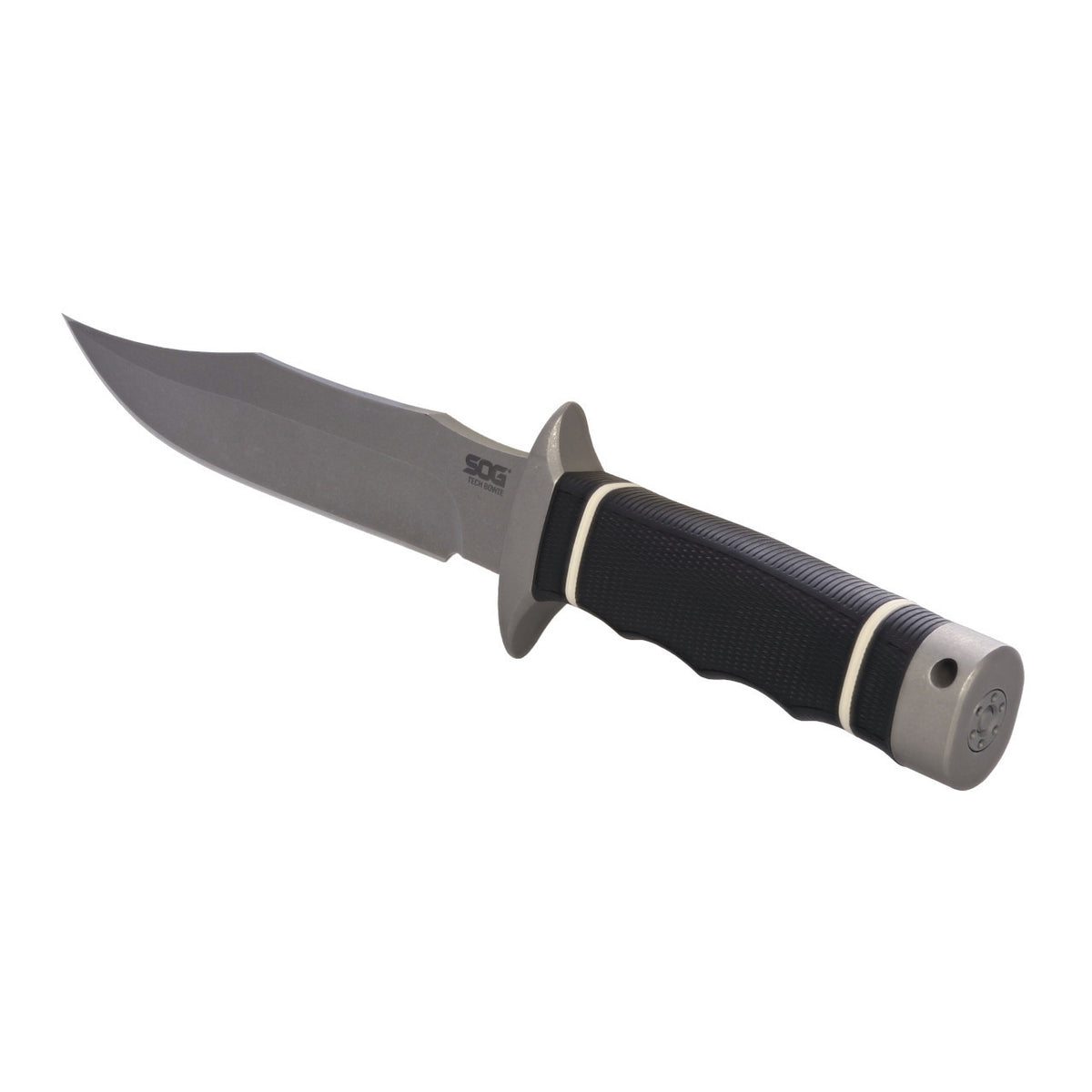 Fixed Blade Combat Knife with Black Kraton Handle and Sheath - 10.9 Inch