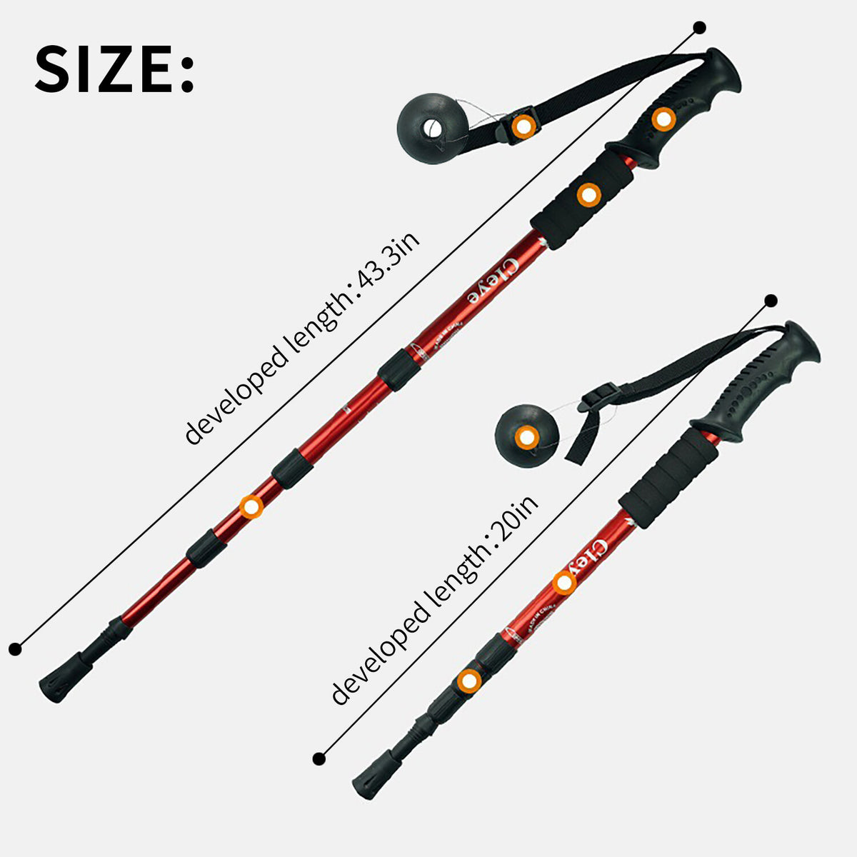 Adjustable Anti-Shock Hiking Poles - Lightweight Trekking Sticks for Outdoor Trails