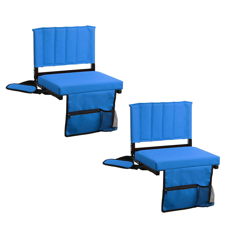 Padded Stadium Seat with Back Support, Cup Holder, Shoulder Strap