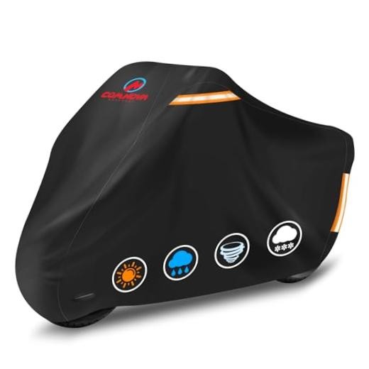 600D Waterproof Motorcycle Cover - Fits Up to 96 Inch Motorbikes