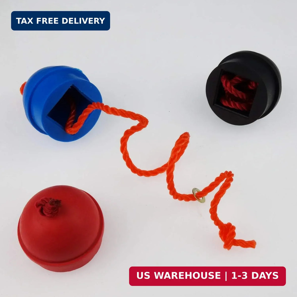 6 Pack Rubber Pool Cue Chalk Holders with Cord – 3 Colors