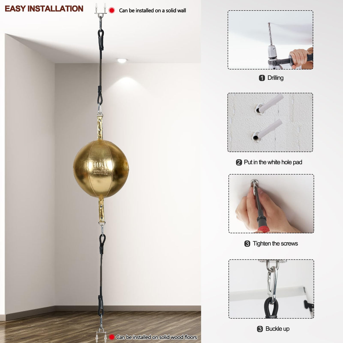 Double End Punching Bag Kit with Speed Ball & Accessories - Boxing Training Equipment