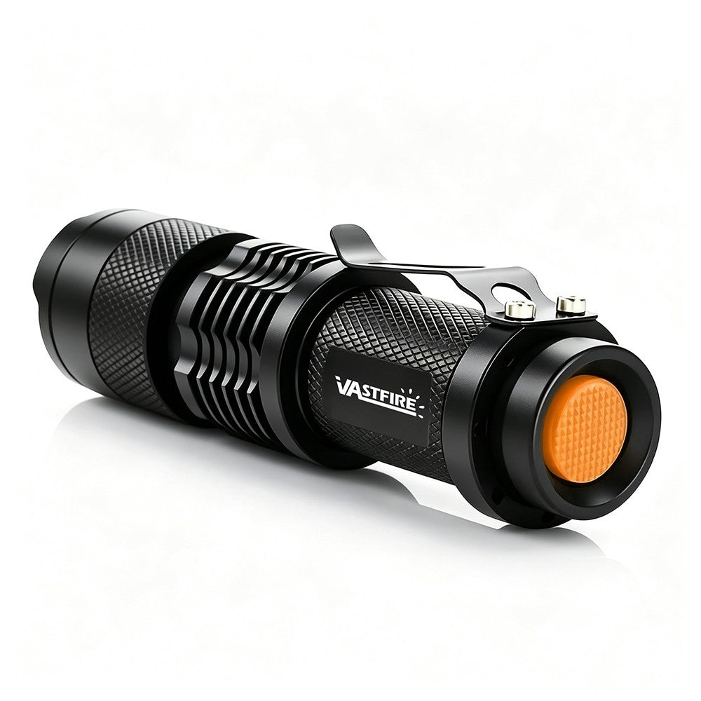 Mini Red Light LED Flashlight with Zoom, 3 Modes, Waterproof, Emergency Use