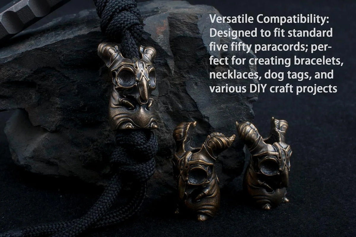 Copper Skull Paracord Beads for Survival Knife Lanyard Keychains Zipper