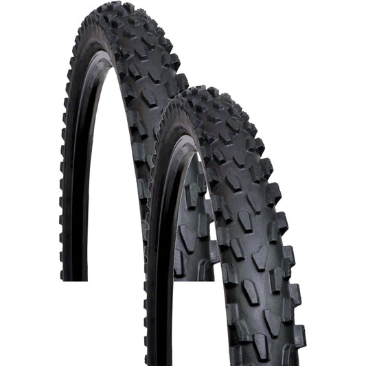 2-Pack Mountain Bike Tires 26 x 2.1 Clincher Wire Bead Set - Durable Trail Tires